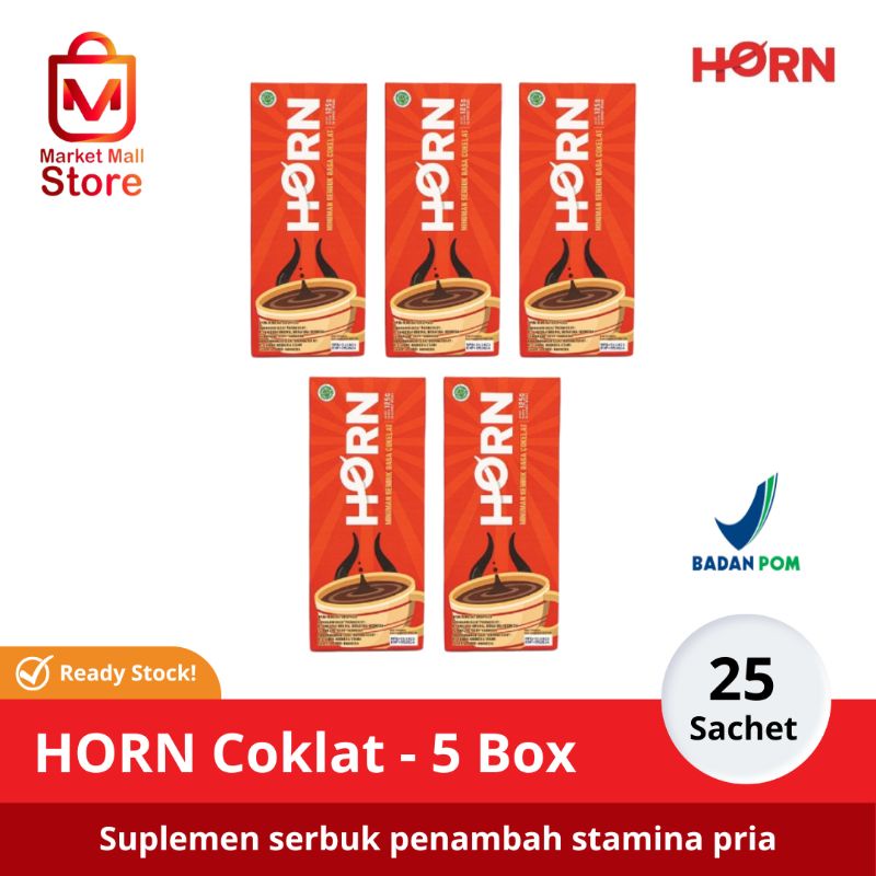 HORN by Dr. Boyke - Suplemen Serbuk Stamina Pria - Kopi Cokelat / 5 Pack