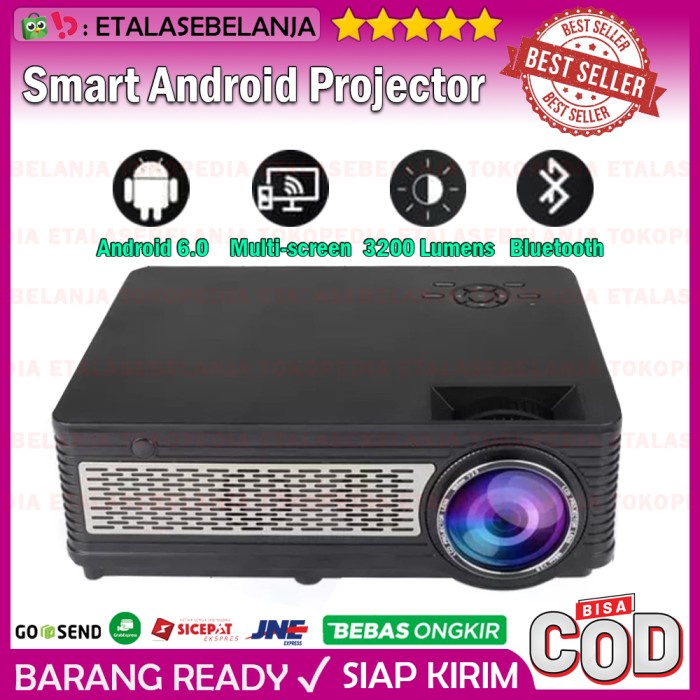 LCD LED PROJECTOR PROYEKTOR ANDROID MULTI INPUT 3200 LUX - EVD SD300