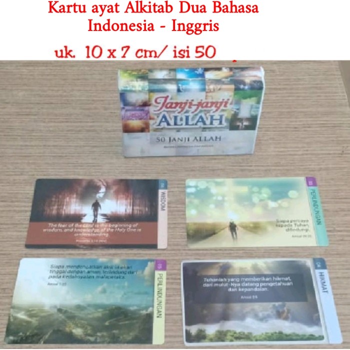 Kartu Ayat Alkitab Dua Bahasa Inggris Indonesia