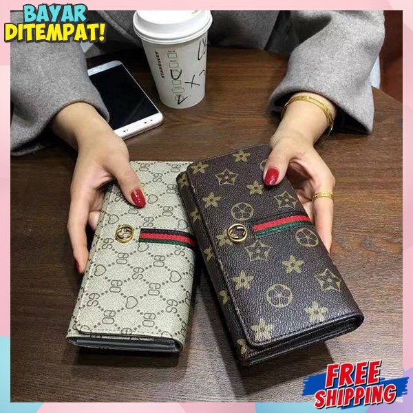 Dompe Wanita Kekinian Dompet Lipat Sleting Mini Korean Style Panjang Dompet Wallet Domprt Murah Fash