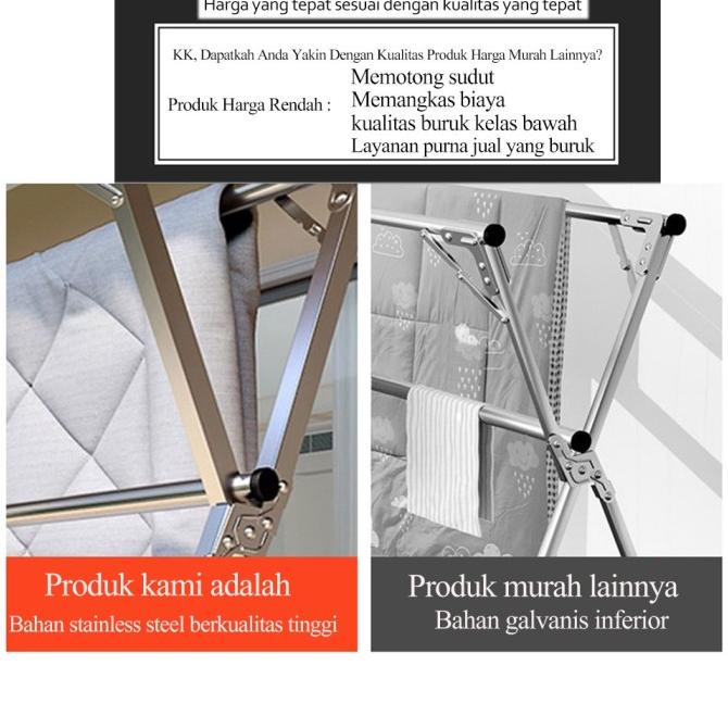 Jemuran Baju Lipat Tempat Stainles Gantungan Baju Rak jemuran lipat