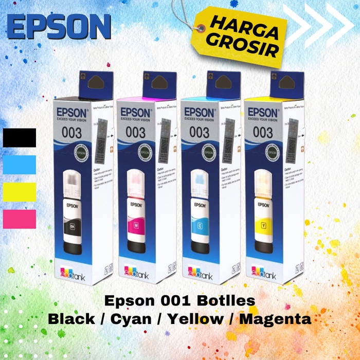 

Terbatas Tinta Epson 003 Cmyk Ink Original L1110 L1210 L1250 L3110 L3210 Garansi