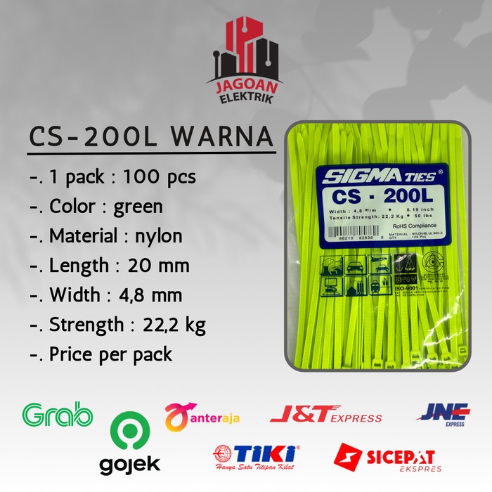 

Terbaru Kabel Tis / Cable Ties Cs-200L Warna 20 Cm Sigma Original Promo Terlaris