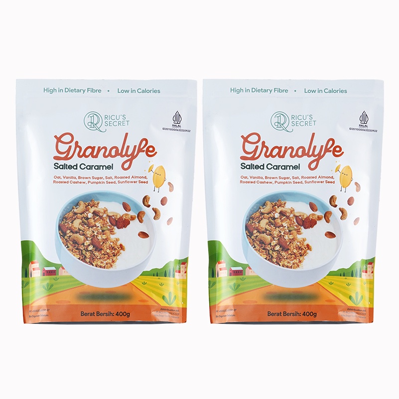 

Granolyfe - Bundling 2 Pouch Granola Rasa Dark Coklat & Ed Caramel 800Gr