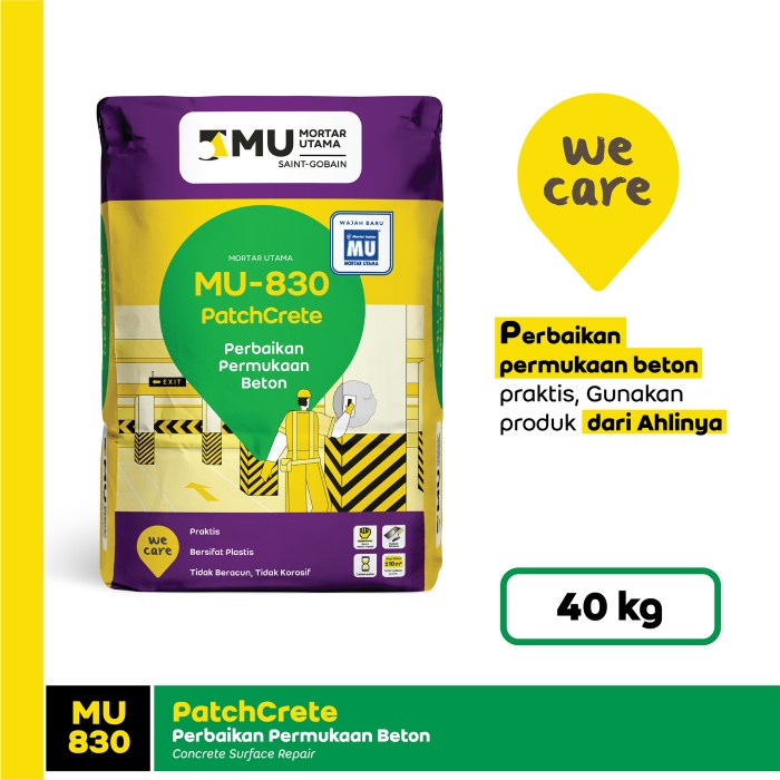 Terbaru Mortar Utama Mu-830 Patchcreate Perbaikan Permukaan Beton 40Kg Promo Terlaris