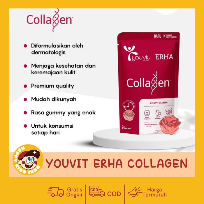 Youvit Erha X Collagen 14 Gummy + Youvit Acno 7Days - Youvit Termurah
