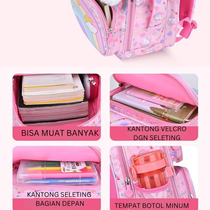 Tas Ransel Anak Perempuan / Tas Sekolah Anti Air Bisa Dijinjing
