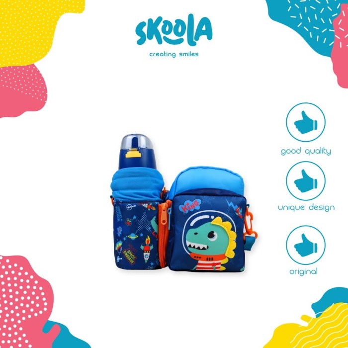 Skoola Tas Anak Laki" Paud Selempang + Tempat Botol Minum 2In1 - Chiyo