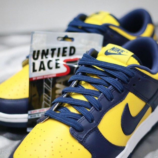 UNTIEDLACES - NAVY BLUE - TALI SEPATU ELASTIS / ELASTIC SHOELACES ORIGINAL TERBARU