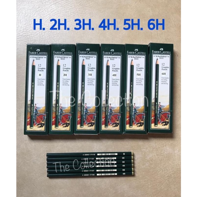 

ATK0560FC paket isi 6 pensil H 2H 3H 4H 5H 6H Faber Drawing Pencil