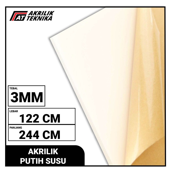 AKRILIK 122 X 244 PUTIH SUSU 3MM LEMBARAN ACRYLIC BERKUALITAS