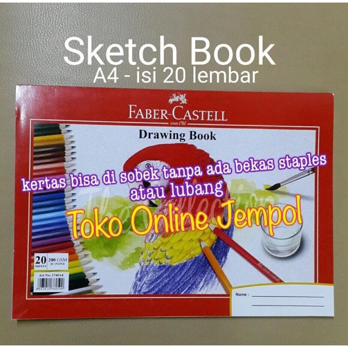 

ATK300FC A4 20lembar Faber Sketch Book Buku Gambar Drawing Book 1740A4