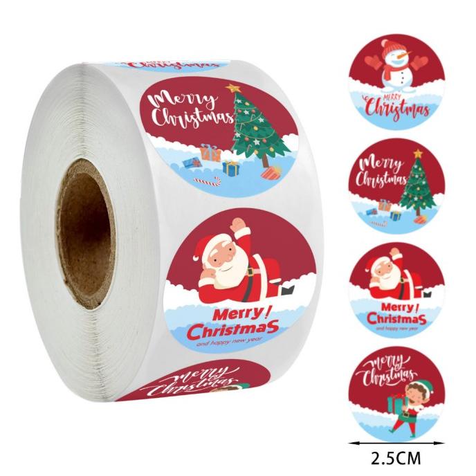 

Stiker Label Natal Merry Chrismast Toples Kue Sticker Santa Tree Xmas