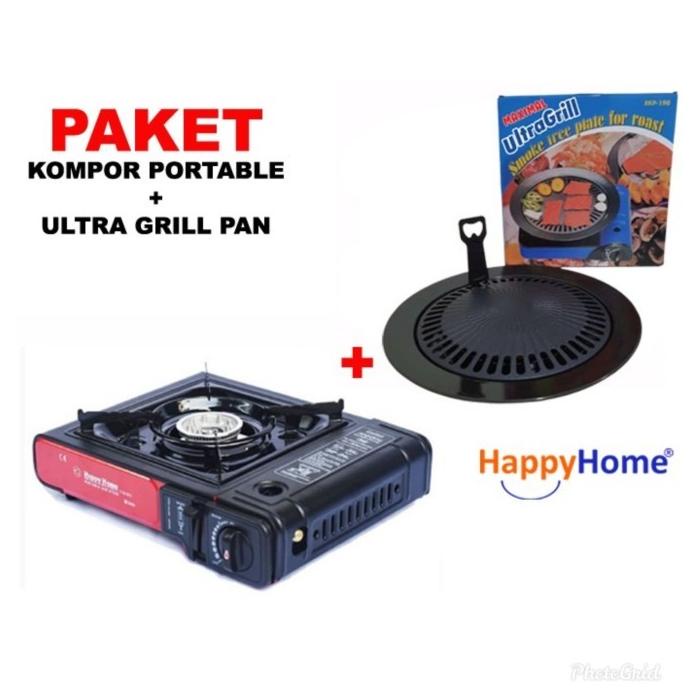 Terbaru Paket Kompor Portable Bbq Ultra Grill Pan Unizaa