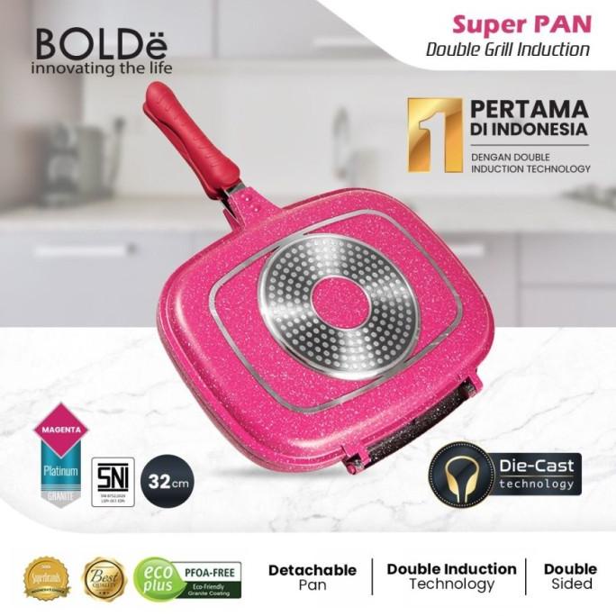 Pemanggang Bolde Super Pan Double Grill Induction Pan 32Cm Agalonline