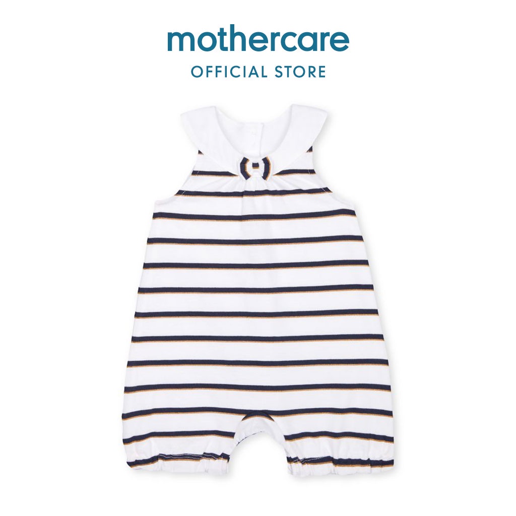 Mothercare Baby heritage striped bloomer Romper - Terusan Bayi (Putih)