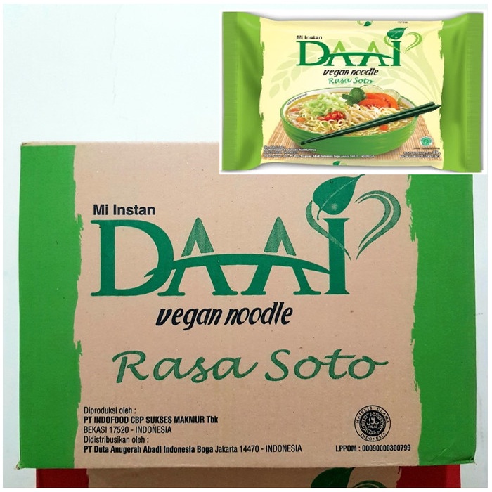 

E Instan Daai Vegan Rasa Soto 1 Dus ( 40 Pcs ) / Vegan Noodle
