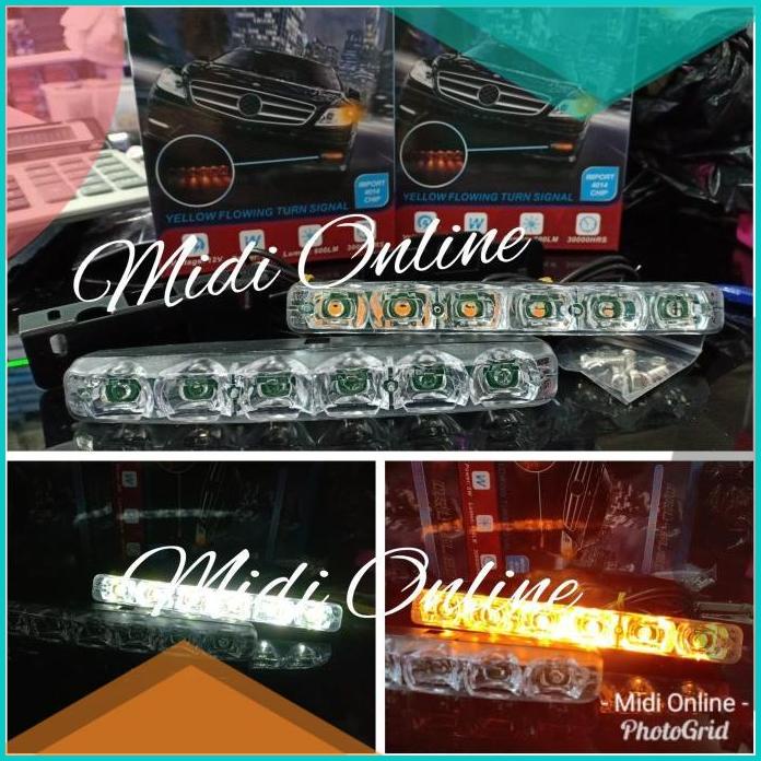 Lampu Drl Plus Sein 6 Mata - Drl Led Sein Running - Drl Mobil 16novz3