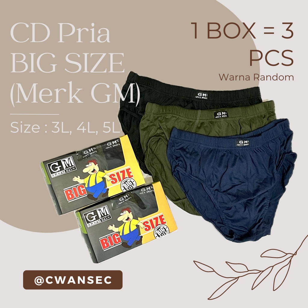 Celana Dalam Pria Jumbo merek GM / CD Pria XXXL Big Size
