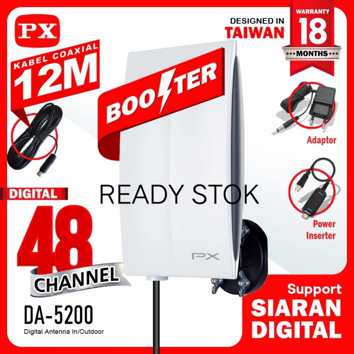 ANTENA TV DIGITAL PX DA-5200 INDOOR OUTDOOR SMART ANTENA LUAR DALAM