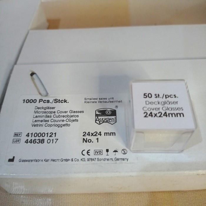 Ready Cover Glass Deck Glass Dek kaca Penutup Mikroskop18, 20, 22, 24, 24x60