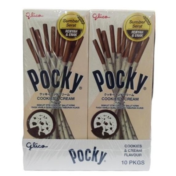 

Pocky Cookies & Cream Flavour Biskuit Stik 20 Gr X 10 Pcs