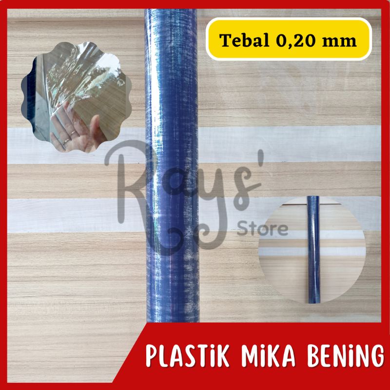 Plastik Mika Bening Meteran Tebal 0,20 mm Lebar 135 cm Lemes Alas Meja