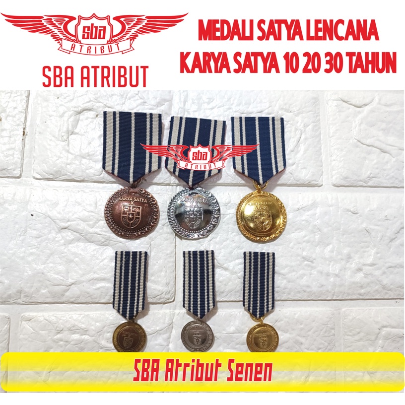 Medali Satya Lencana Pdu Karya Satya Asn 10 20 30 Tahun Ukuran Besar Kecil
