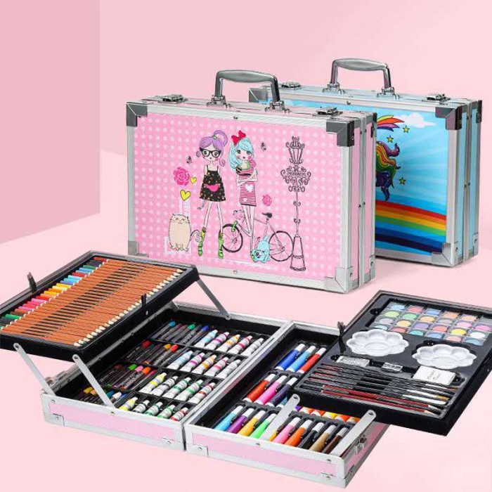 

145 Pcs Pensil Warna Anak Case Art Color Brush Krayon Painting Set