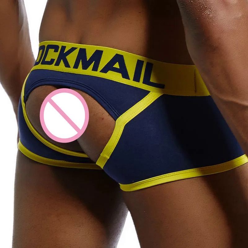JOCKMAIL-Cotton Boxer Backless Men Sexy Underwear Gay