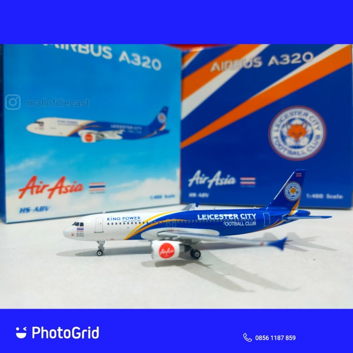 ✅Termurah Thai Air Asia A320 Hs-Abv Leicester City Phoenix 1:400 Terbatas