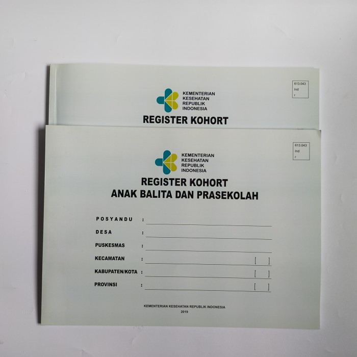 Buku Register Kohort Balita Dan Prasekolah