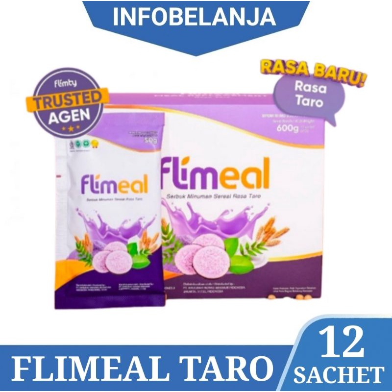 

Flimeal Minuman Serbuk Sereal Rasa Taro 1 Box (Meal Replacement)
