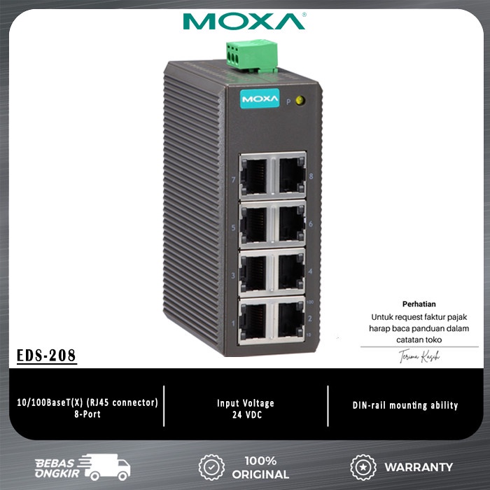 MOXA EDS 208 ENTRY LEVEL UNMANAGED ETHERNET SWITCHES