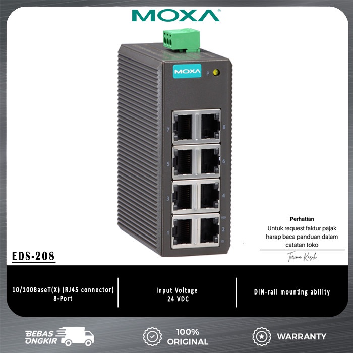 MOXA EDS 208 Entry Level Unmanaged Ethernet Switches