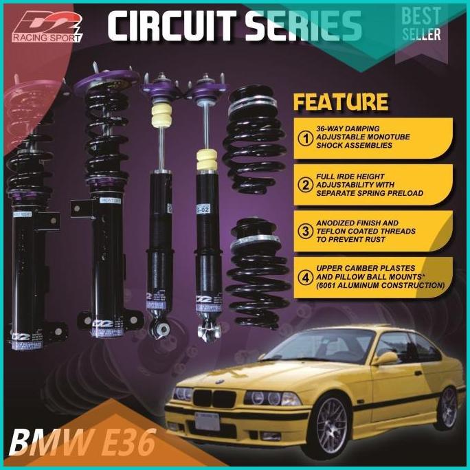 Aksesoris Shockbecker Coilover D2 racing CIRCUIT BMW E36 16novz3 perka