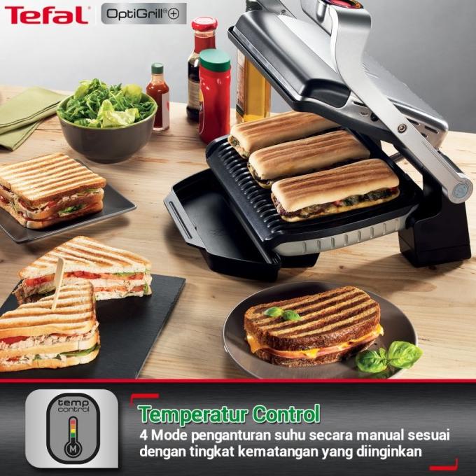 TEFAL ALAT GRILL PANGGANGAN STAINLESS OptiGrill GC713 / GC 713