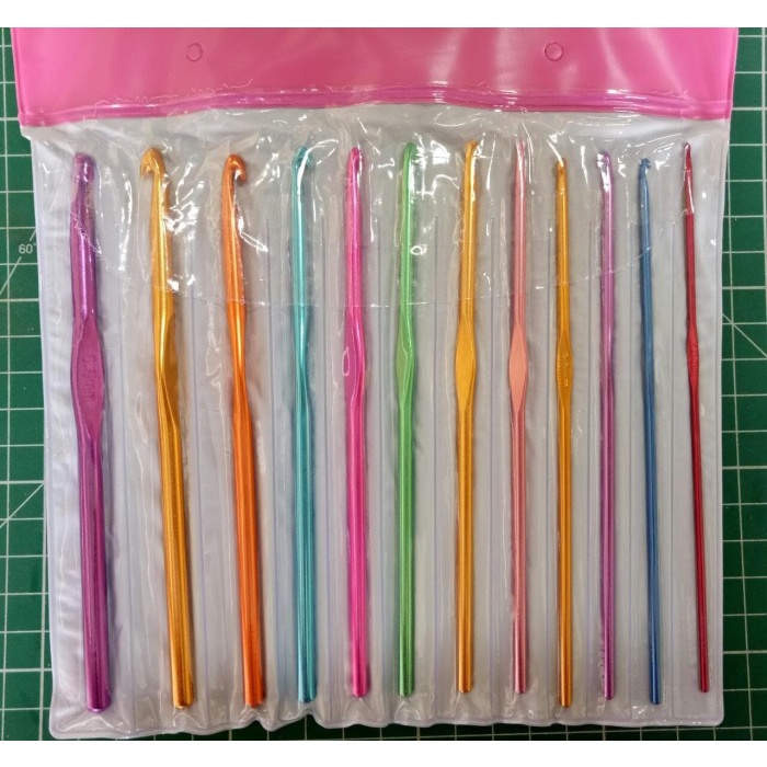 

Multicolor Crochet Hook Aluminium - Set Jarum Rajut Hakpen Isi 12pcs