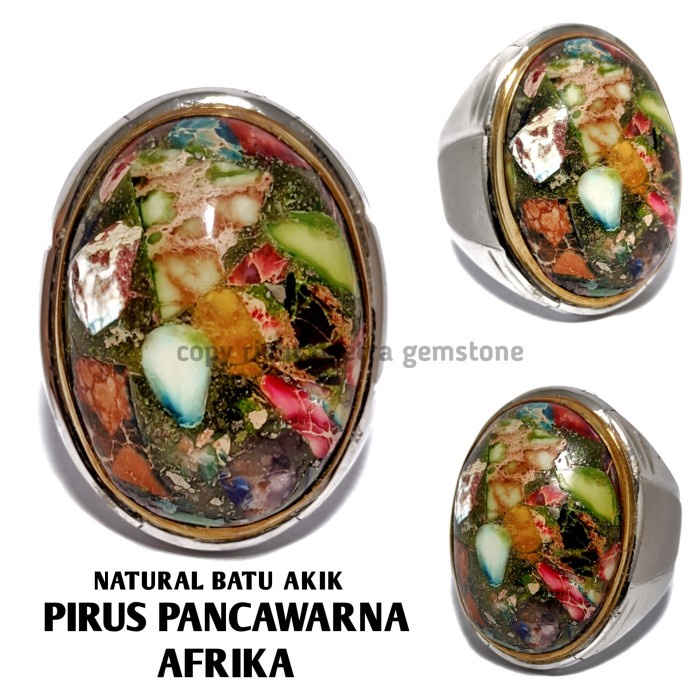 [Baru] Natural Batu Akik Pirus Pancawarna Afrika Original Ppa14 Terbaru