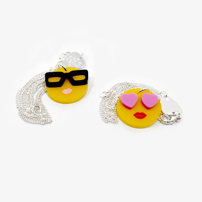 [Baru] Tatty Devine - Glasses  Heart Emoji Pendant Necklace Terbatas