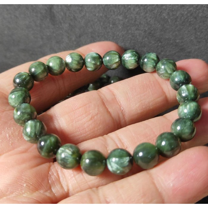 [Baru] Bracelet / Gelang Natural Seraphinite 8-85 Mm Top Grade Terbatas
