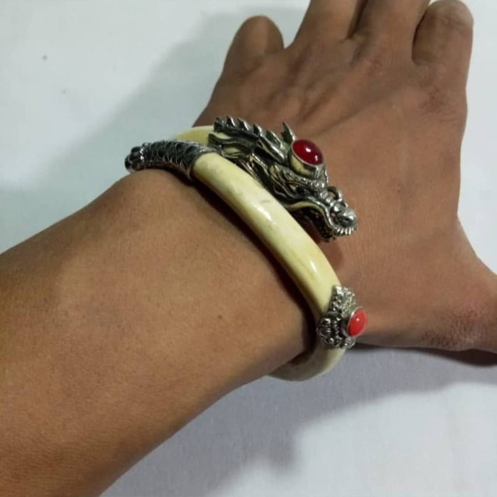 [Baru] Gelang Akar Bahar Putih Design Naga Bali Terbaru
