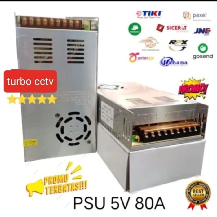 [New] Power Supply 5V 80A Suplai Suplay Dc 5V 80 Ampere Terbaru