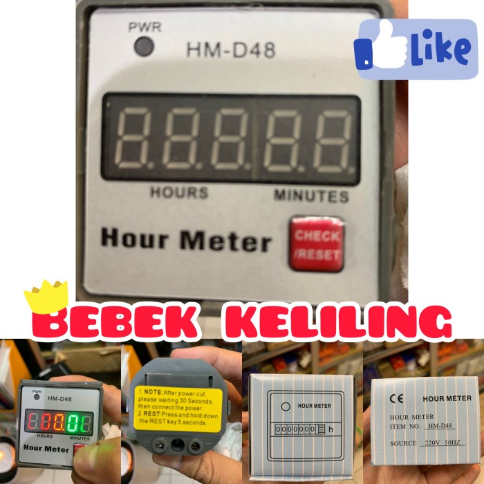 [New] Hour Meter Hm-D48 / Hour Meter Digital / Hour Meter Terbatas