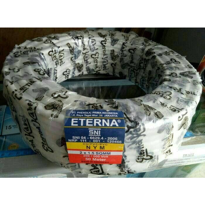 [New] Kabel Listrik Eterna 2X1.5 / Kabel Eterna 2X15 Nym/ Kabel Listrik Terbatas
