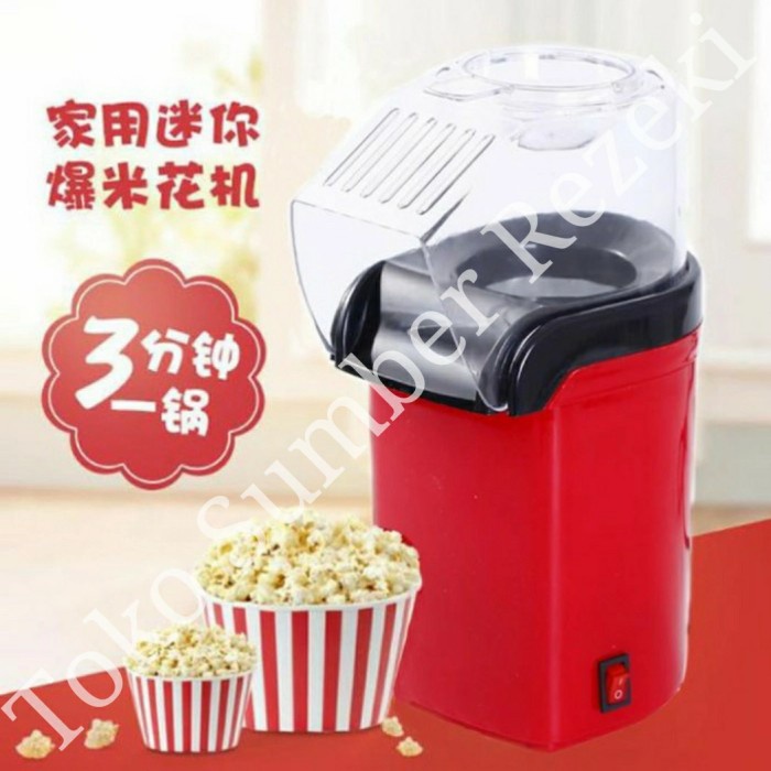[Ori] Mesin Popcorn Maker Listrik Merah Alat Pembuat Otomatis Tanpa Minyak Diskon