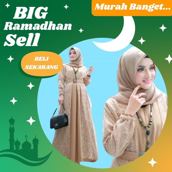 Ready Gamis Wanita Dewasa Gaun Pengantin Kombinasi Brukat Baju Muslim Trendy terlaris