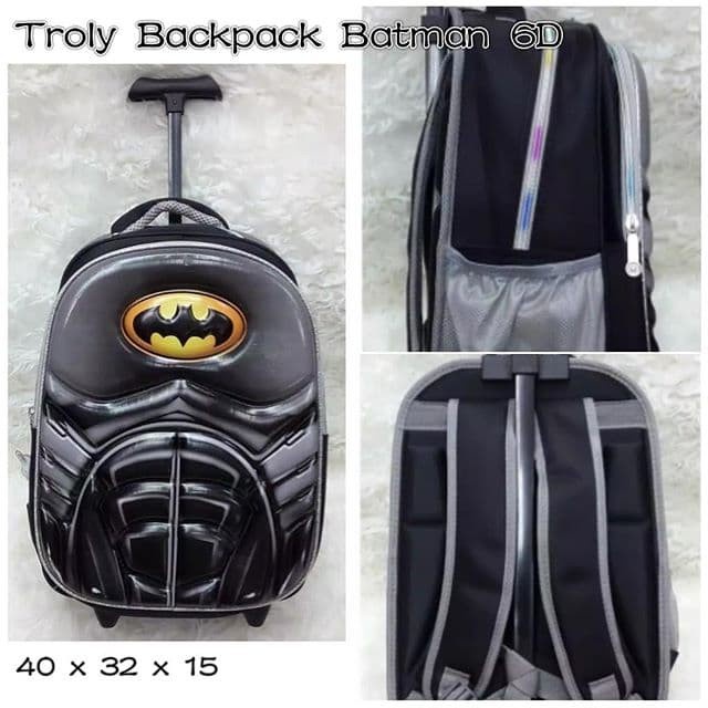 [Original] Troly Backpack Batman 6D - Sd Tas Ransel Anak Berkualitas