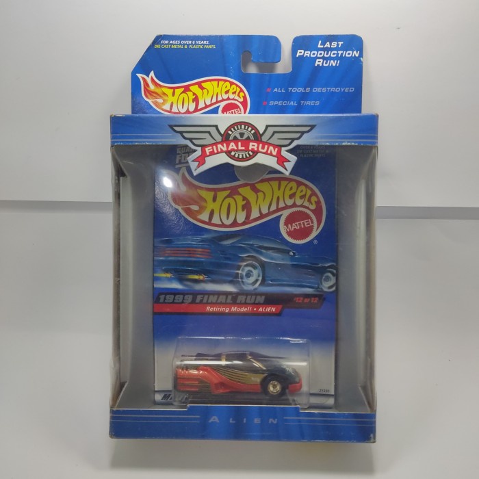 ✅COD Kym - Hot Wheels 1999 Final Run - Retiring Modell Alien Limited