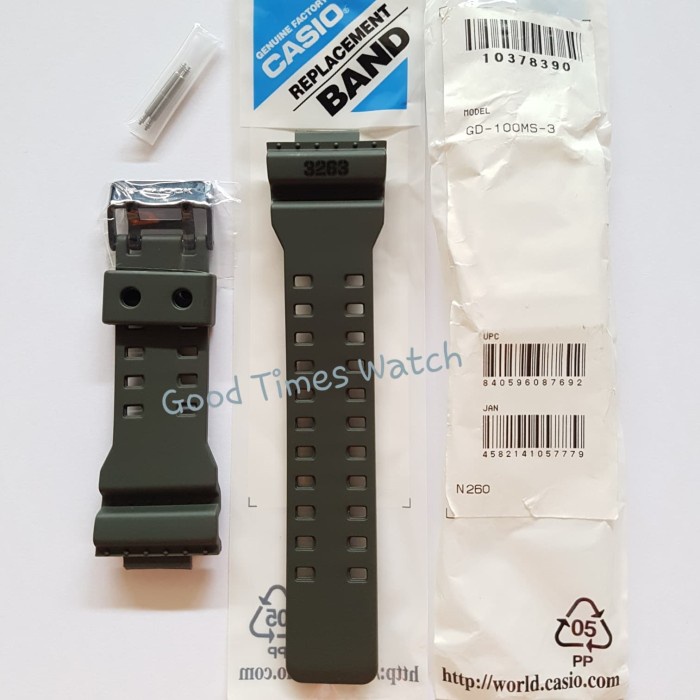 ✅New Ori Strap G-Shock Gd-100Ms-3Dr / Gd-100 / Casio Original Berkualitas